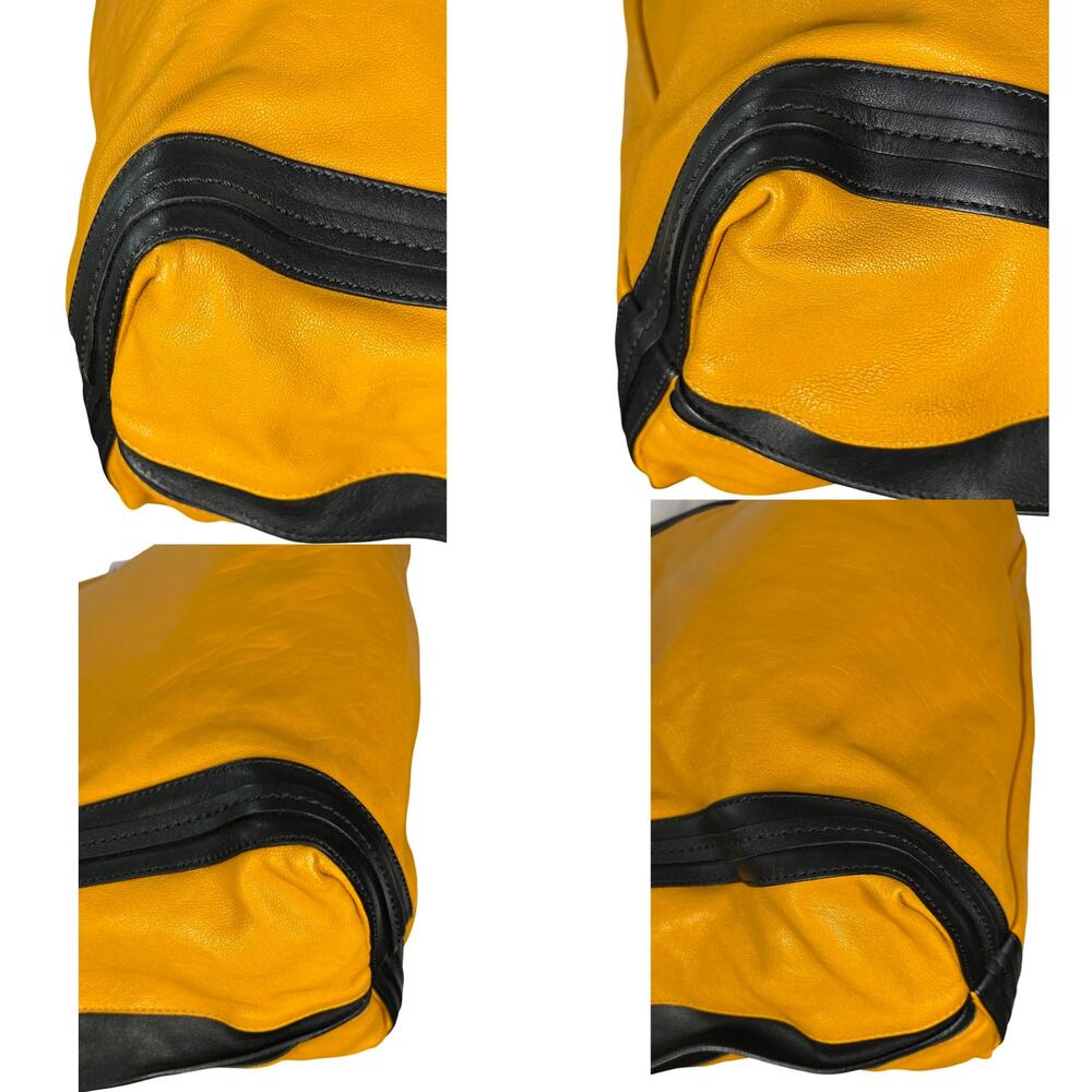 Chloé Alison Large Leather Tote Bag Mustard Yellow Black Colorblock 2013 - Picture 16 of 16